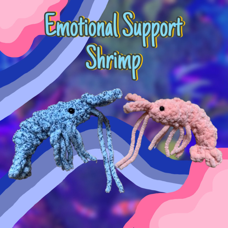 crochet emotional support shrimp